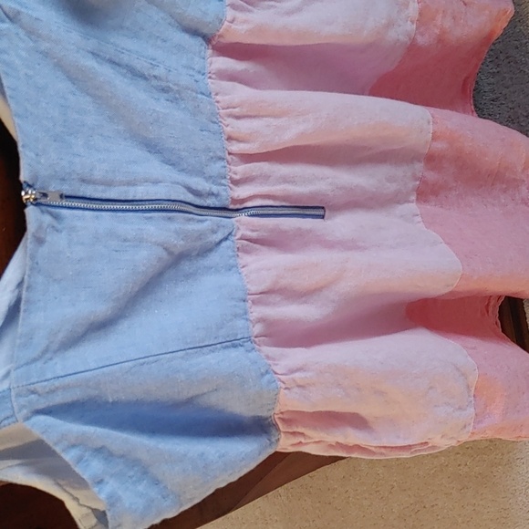 💚🌸Host Pick🌸Fun & Flirty Linen Pastel Colour Block Dress Size Medium - Picture 3 of 7